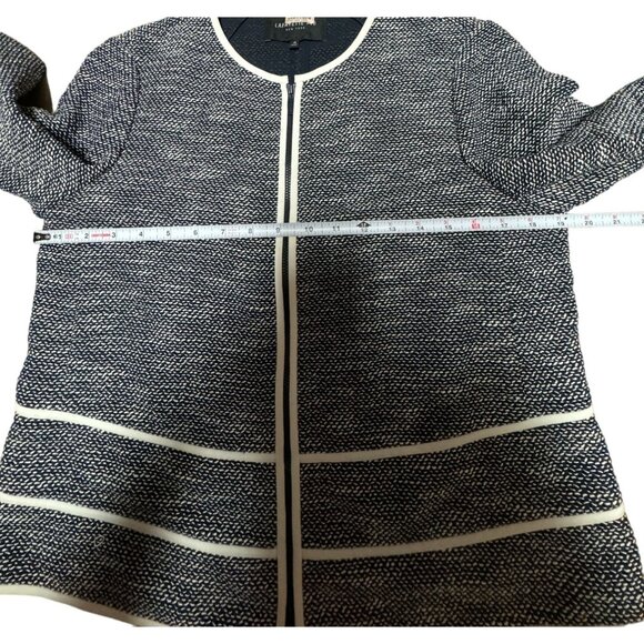 Lafayette 148 New York Aisha Piped Detail Collarless Tweed Zipper Jacket Sz M h2 - Picture 5 of 8